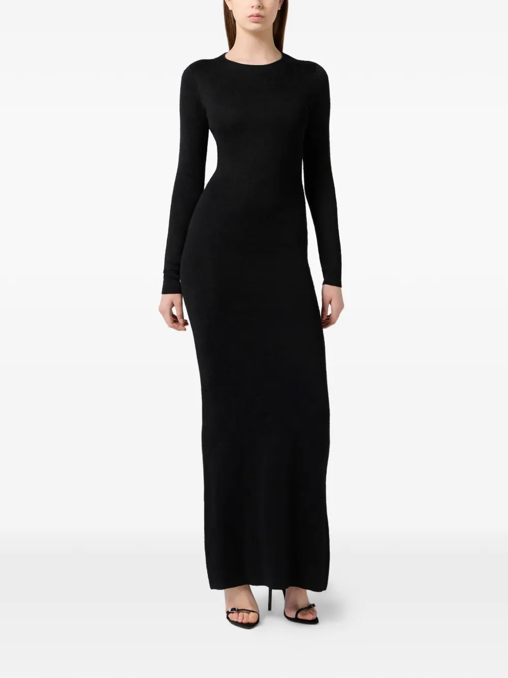 Philipp Plein Maxi-jurk met open rug Zwart