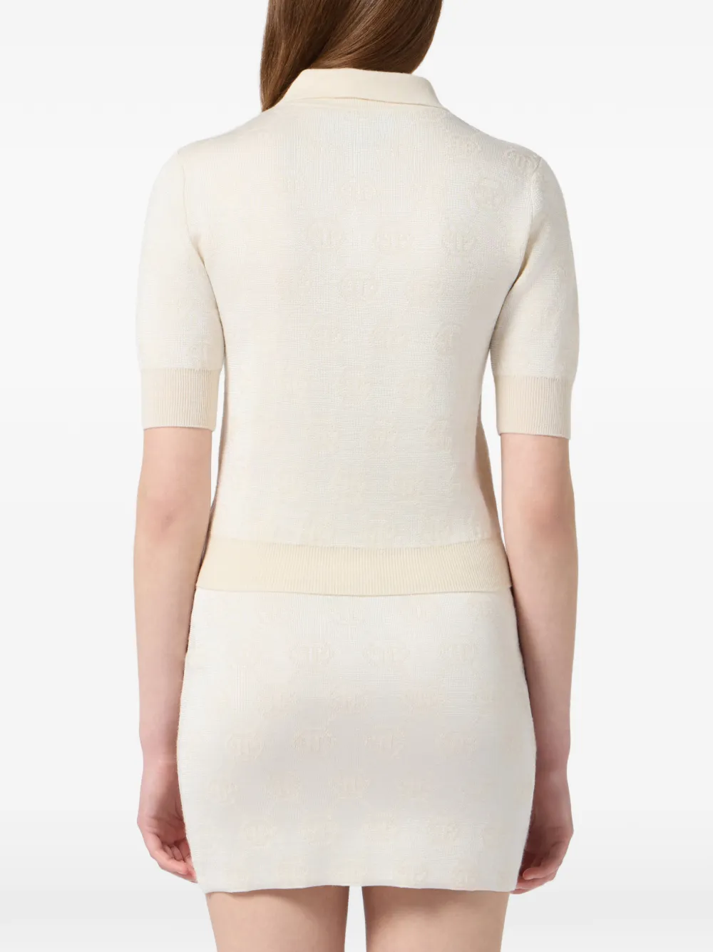 Philipp Plein Polotop met jacquard-monogram Beige