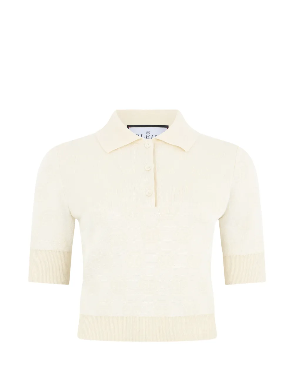 Philipp Plein Polo con monogramma jacquard - Toni neutri