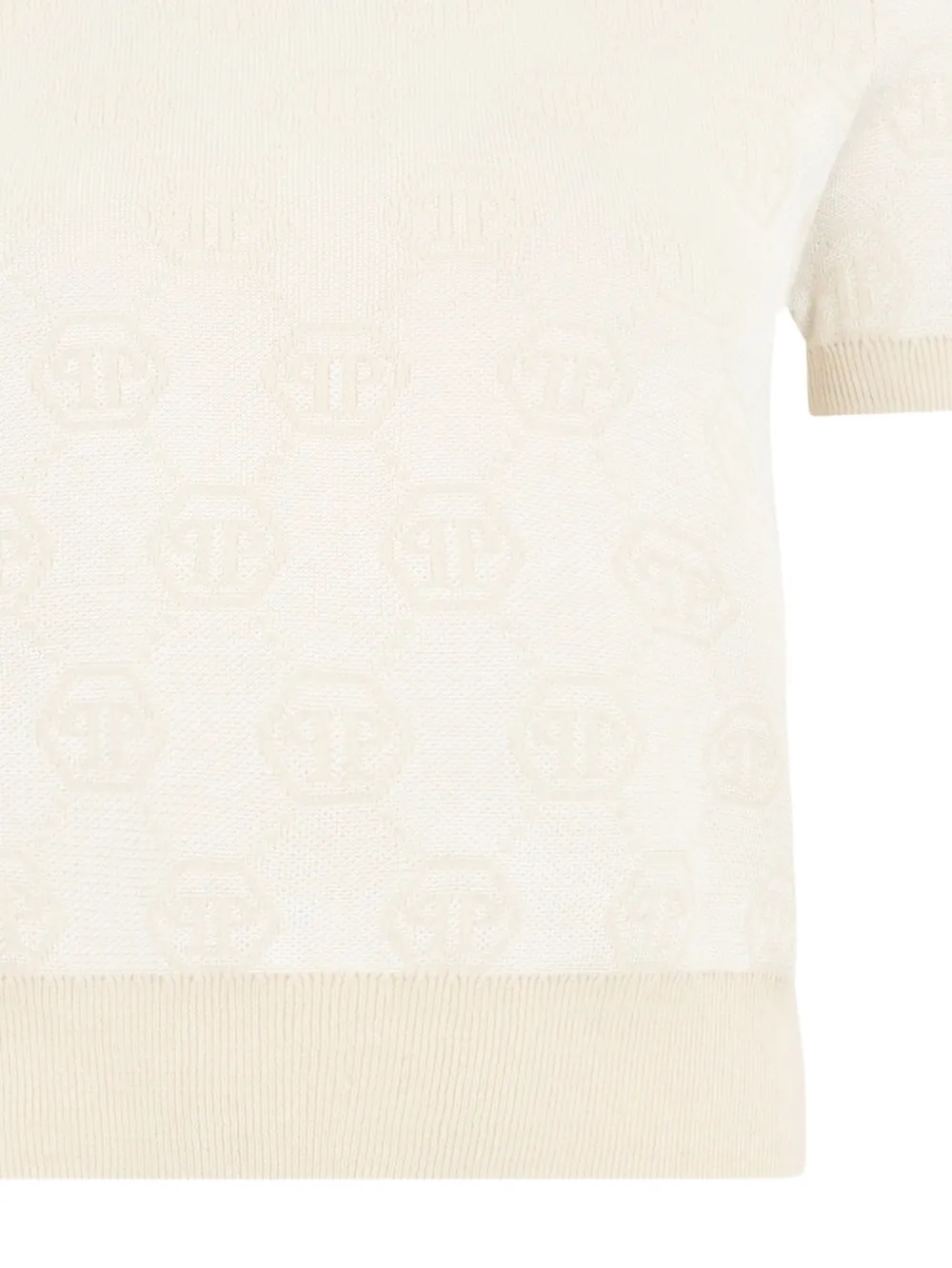 Philipp Plein T-shirt met jacquard-monogram Beige