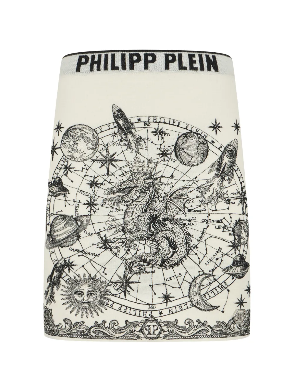 Philipp Plein zodiac-print knitted mini skirt - Toni neutri