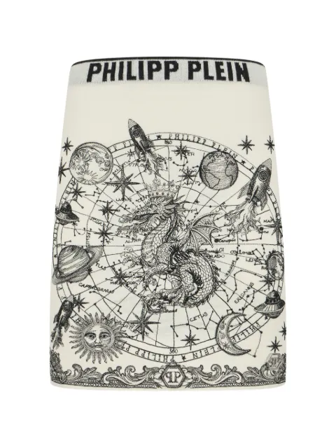 Philipp Plein zodiac-print knitted mini skirt