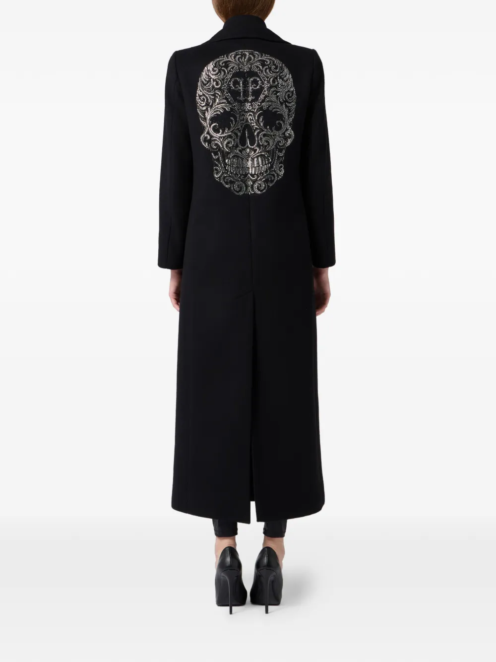 Philipp Plein Baroque Skull jas met dubbele rij knopen Zwart