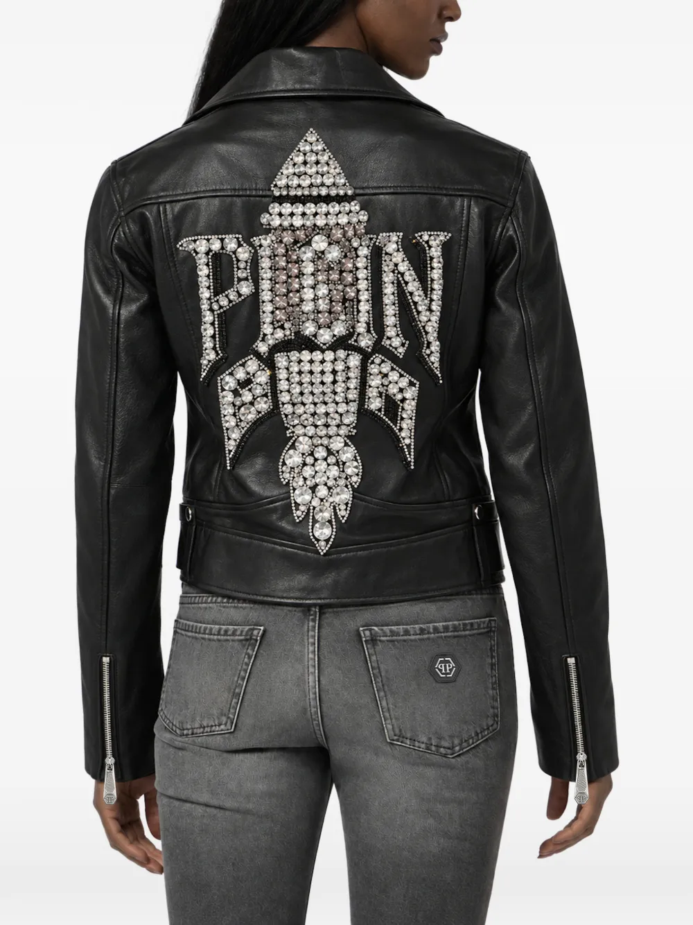 Philipp Plein Rocket bikerjack Zwart