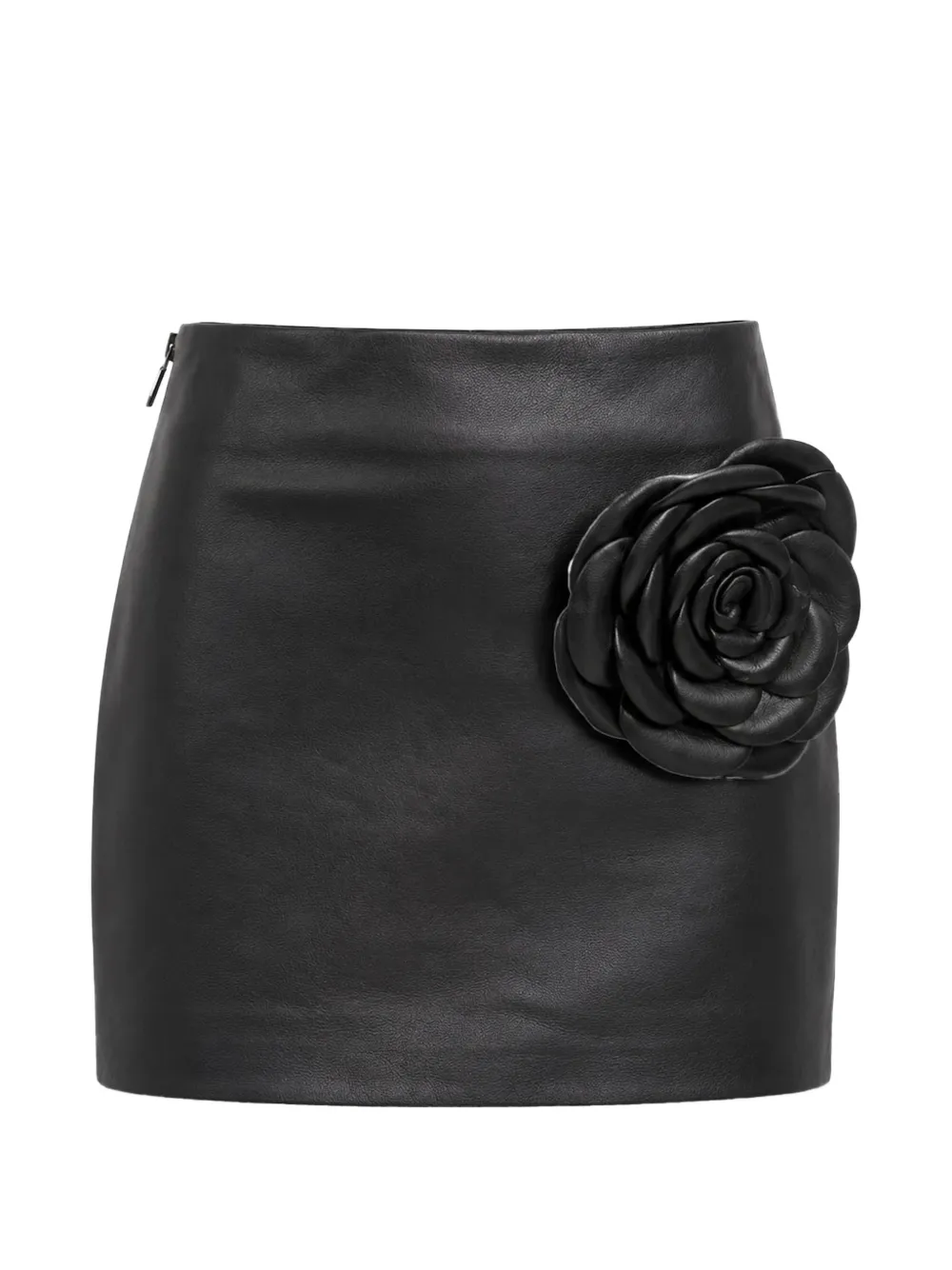 Philipp Plein leather mini skirt flower - Nero