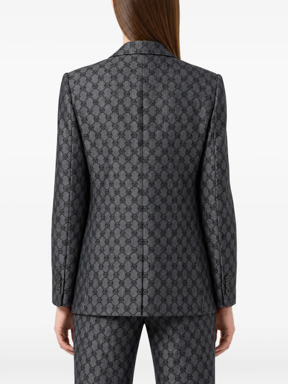 Philipp Plein Blazer met dubbele rij knopen en monogram Zwart