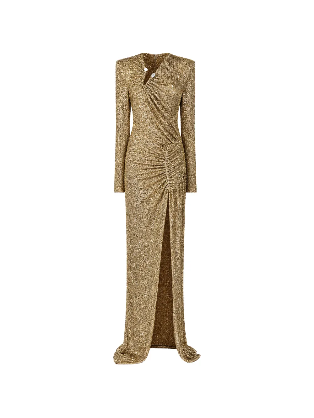 Philipp Plein long dress piercing strass - Oro