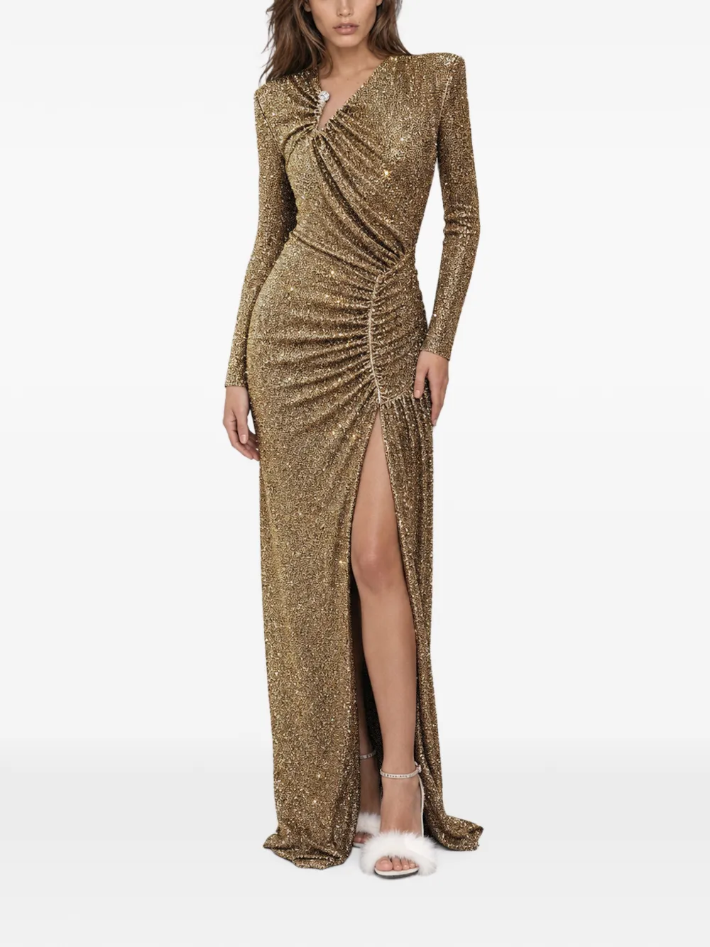 Philipp Plein Maxi-jurk met stras Goud