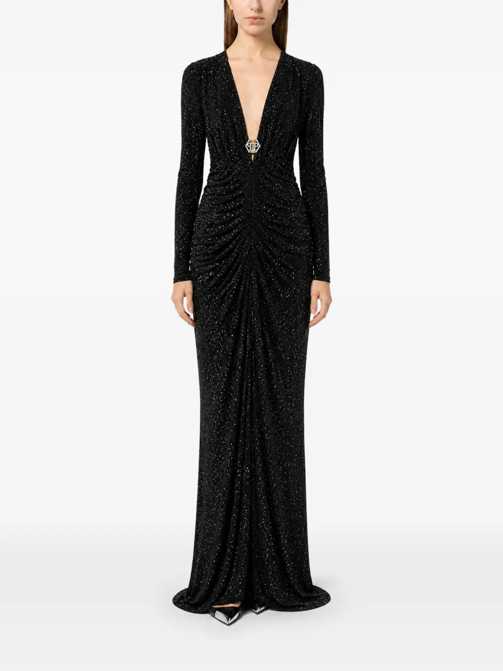 Philipp Plein Maxi-jurk met stras Zwart
