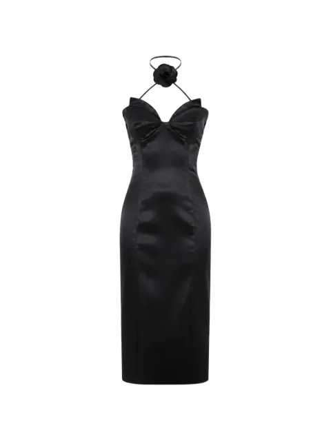 Philipp Plein satin midi dress flower