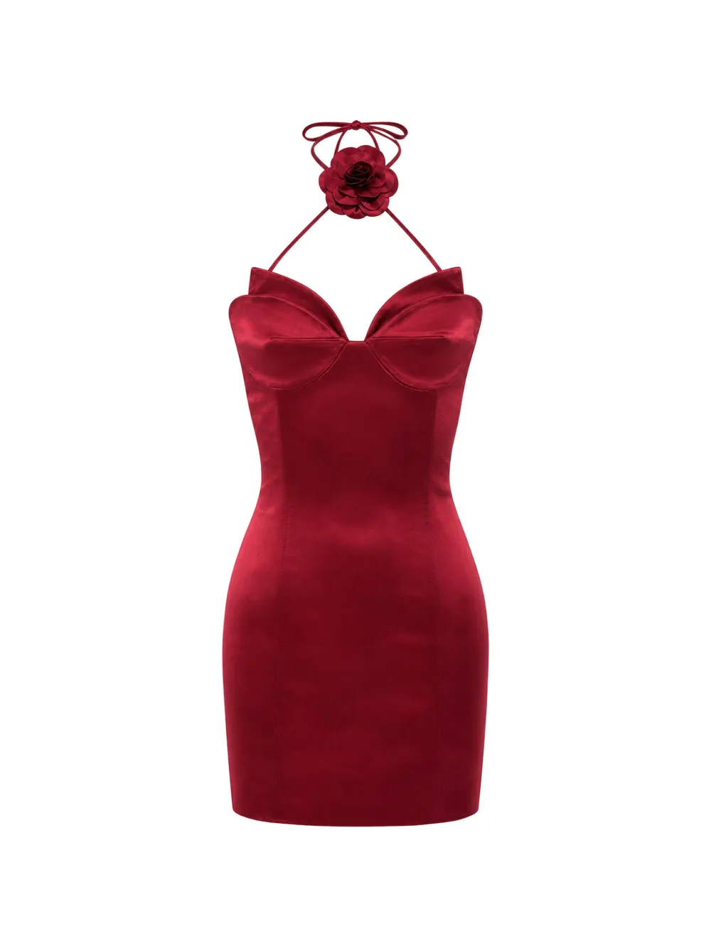 Philipp Plein satin mini dress flower - Rosso