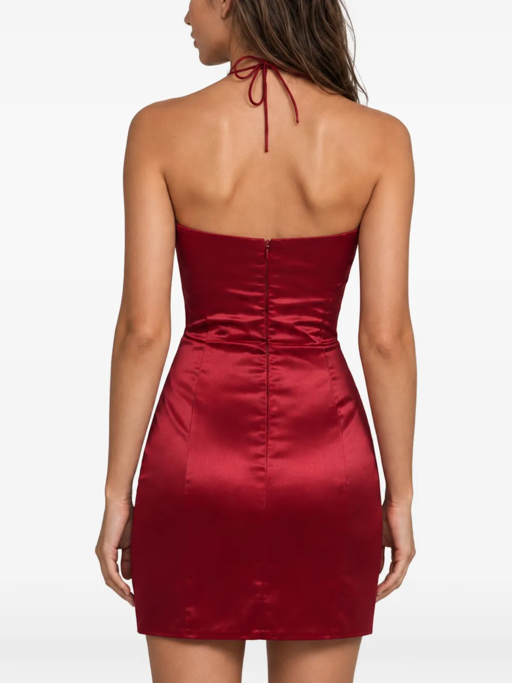 Philipp Plein Satijnen mini-jurk met bloem Rood