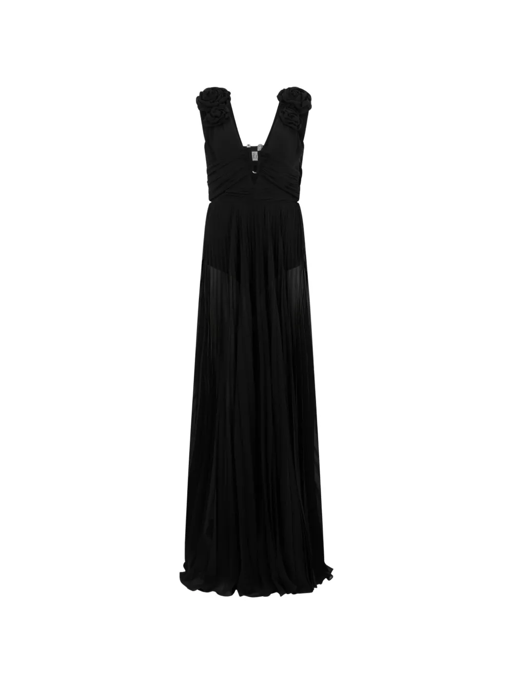 Philipp Plein Midikleid mit Blumenapplikation - Schwarz