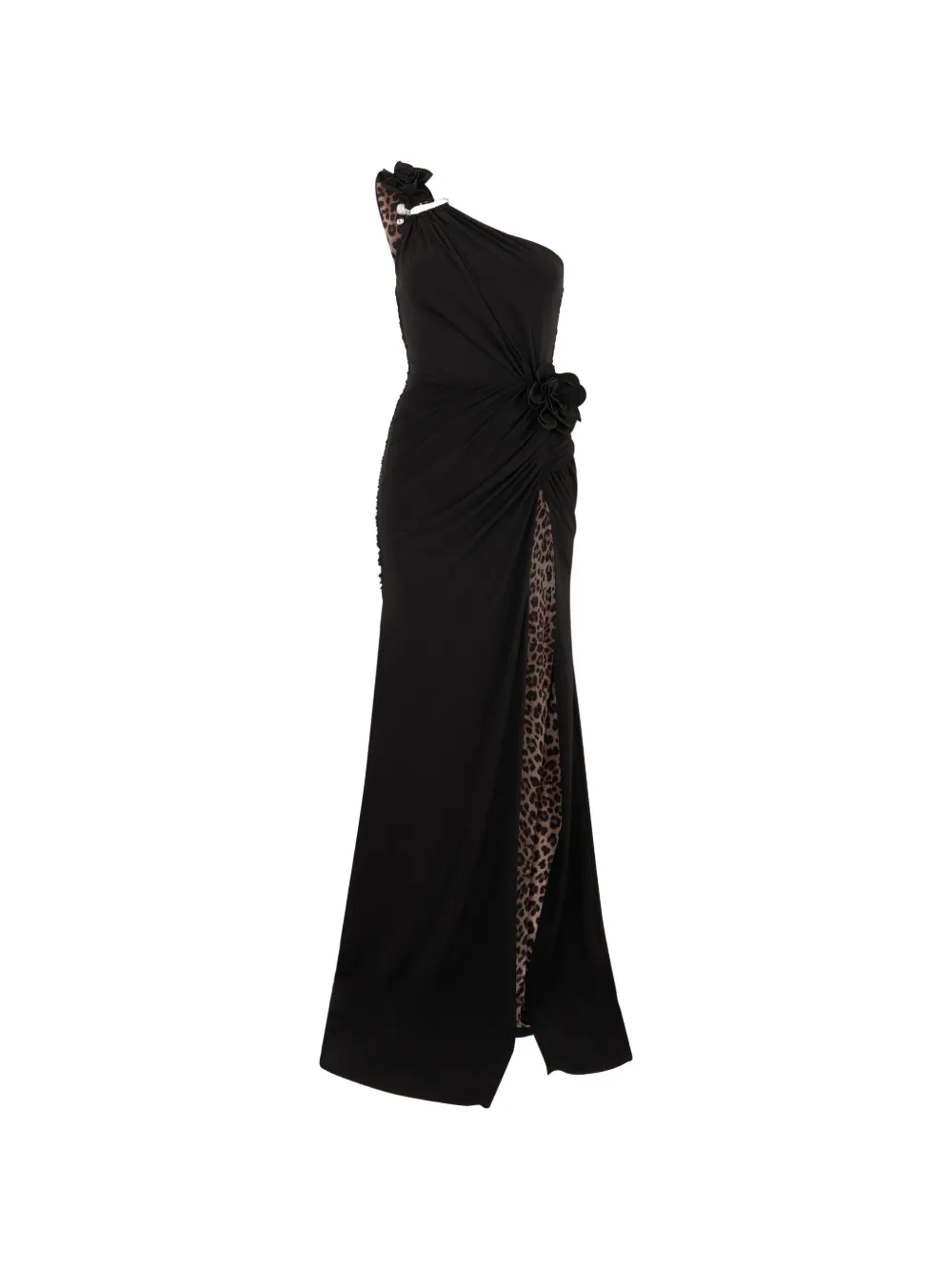 Philipp Plein Maxikleid mit Leoparden-Print - Schwarz
