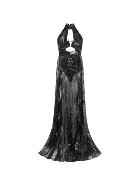 Philipp Plein Chiffon long dress zodiac