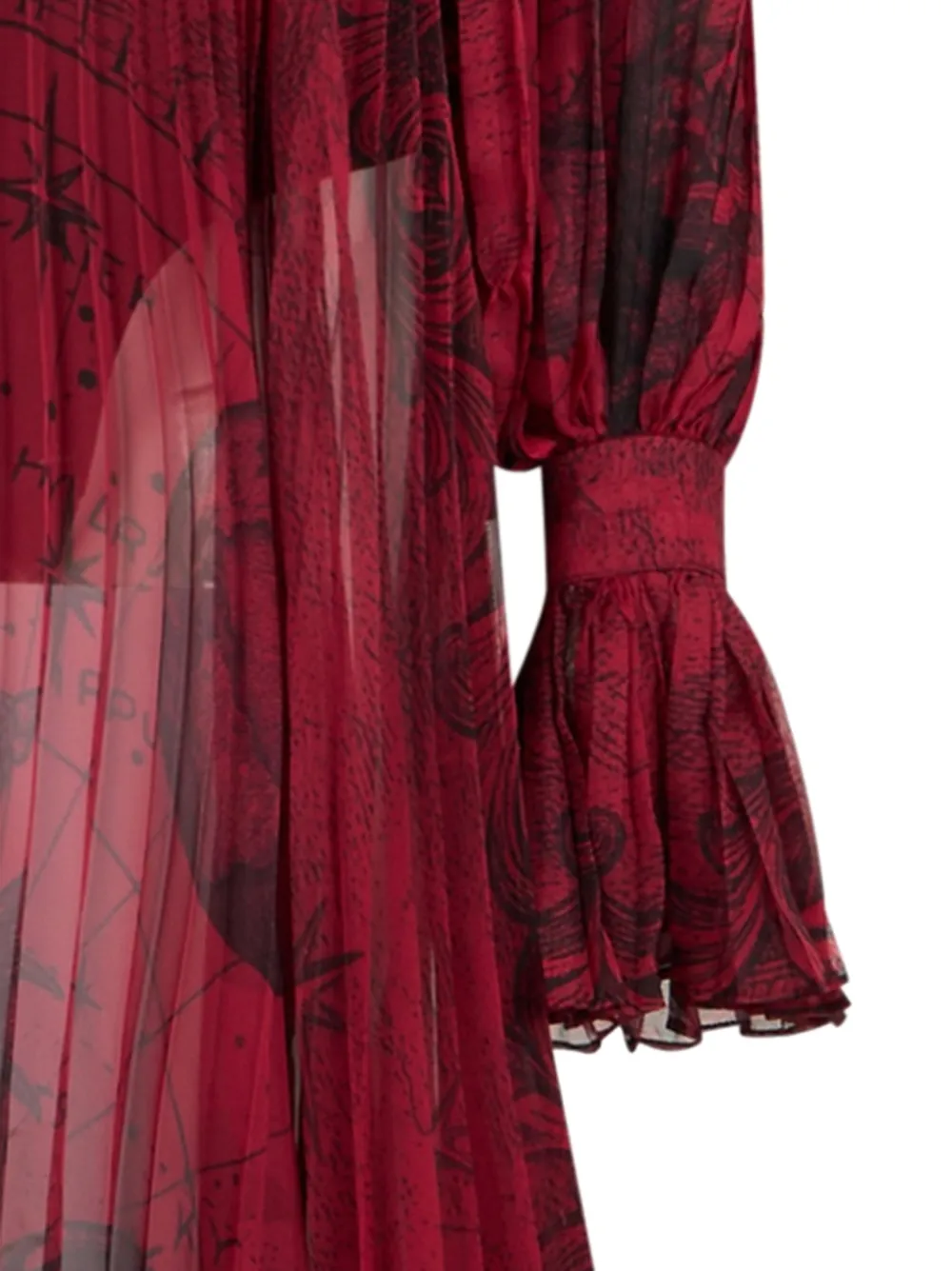 Philipp Plein Geplooide maxi-jurk met sterrenbeeldprint Rood