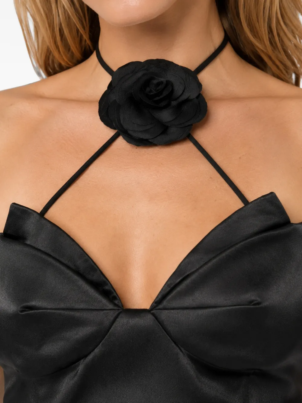 Philipp Plein Haltertop met bloemdetail Zwart