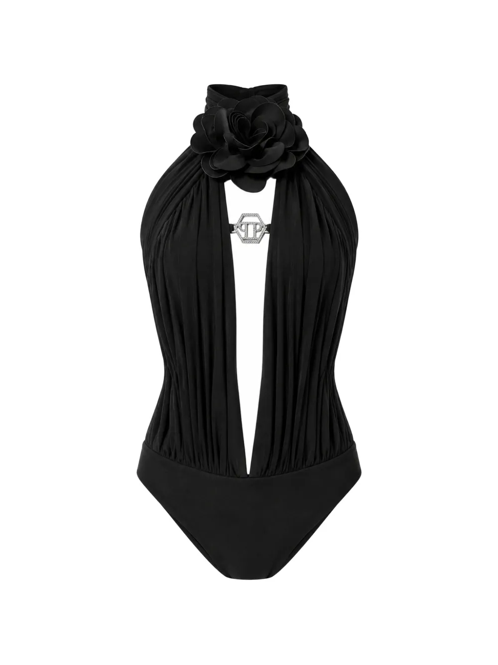 Philipp Plein sleeveless bodysuit flower - Nero
