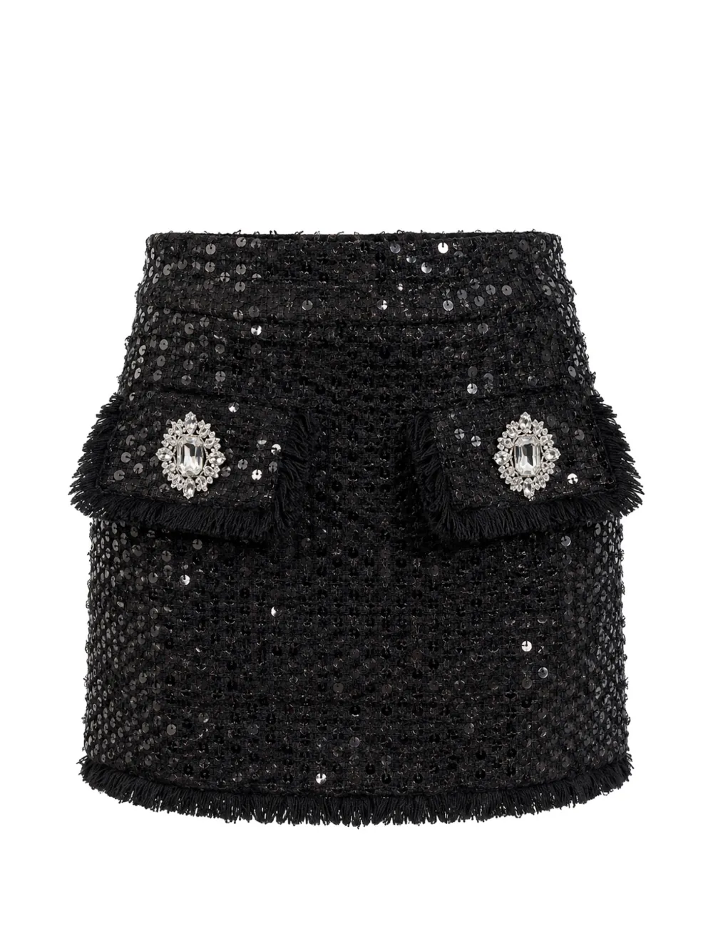 Philipp Plein tweed mini skirt paillettes-embellished - Nero