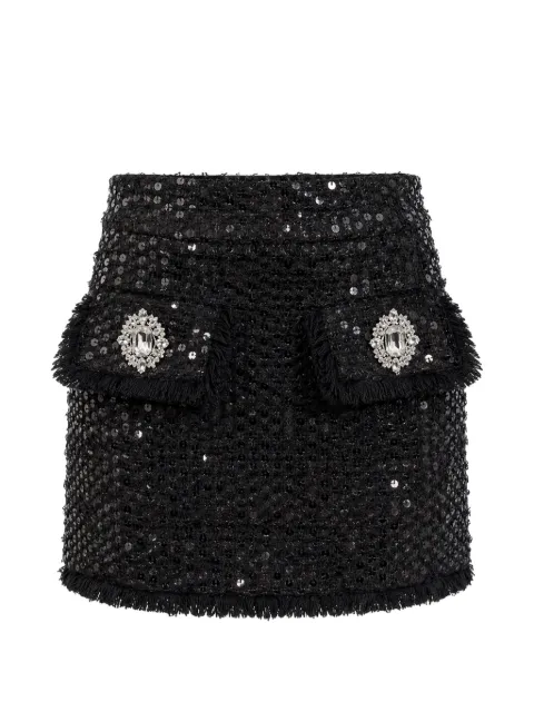 Philipp Plein tweed mini skirt paillettes-embellished 