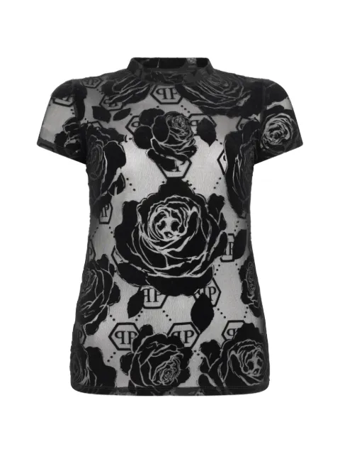 Philipp Plein T-Shirt mit Blumendetail