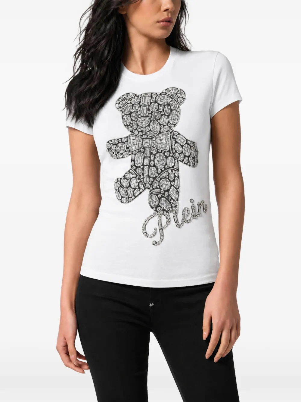 Philipp Plein T-shirt verfraaid met teddybeer Wit