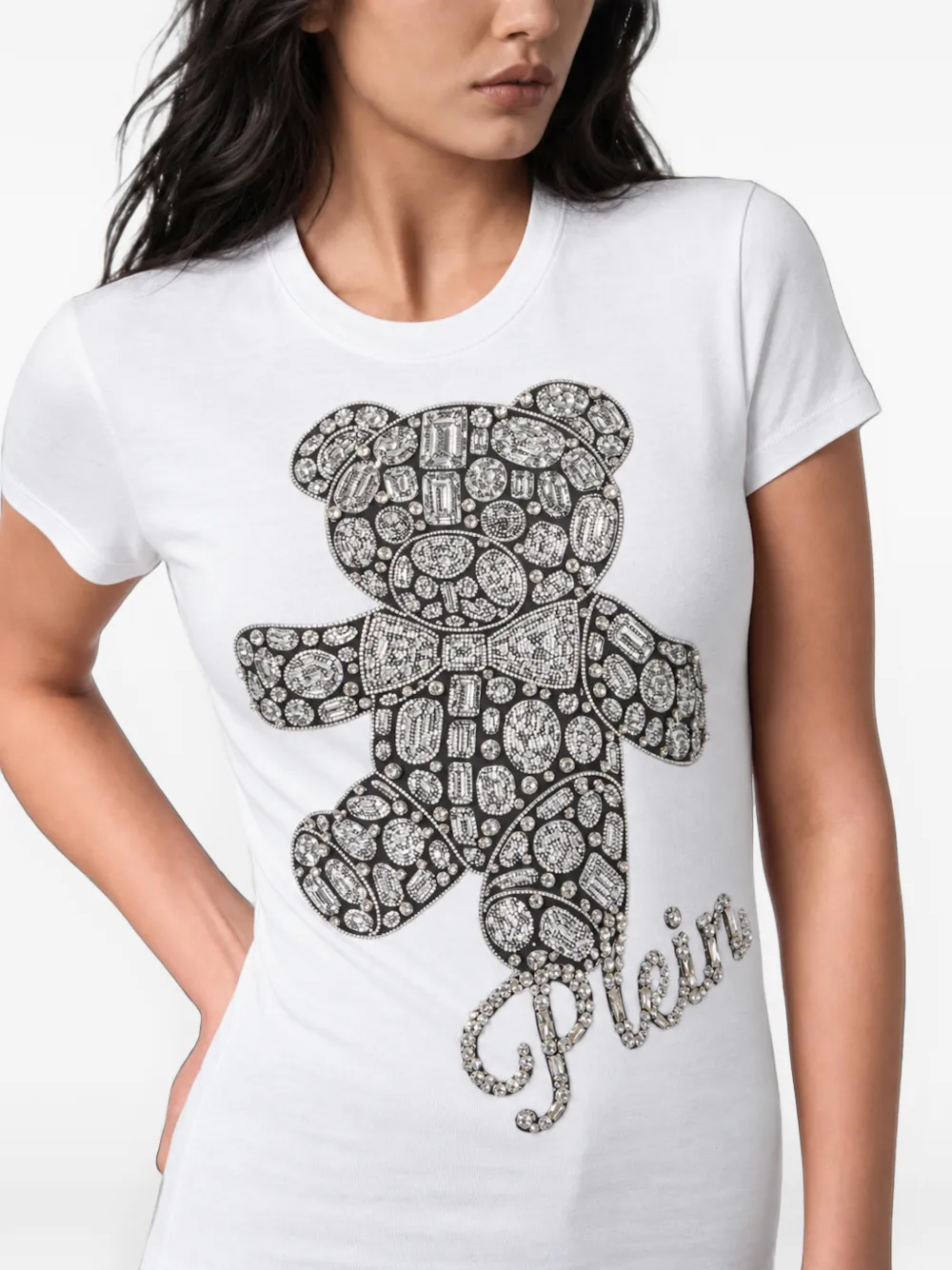 Philipp Plein T-shirt verfraaid met teddybeer Wit