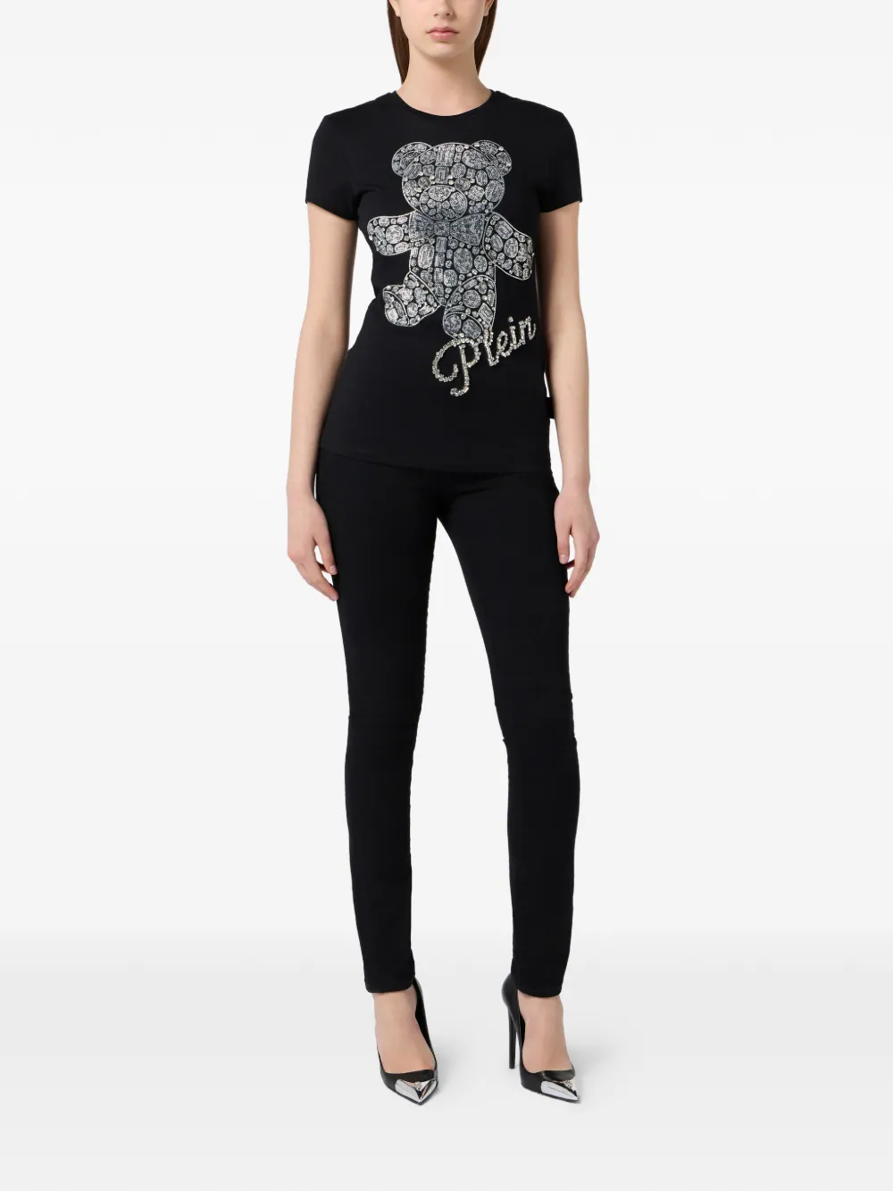 Philipp Plein Verfraaid T-shirt met korte mouwen Zwart