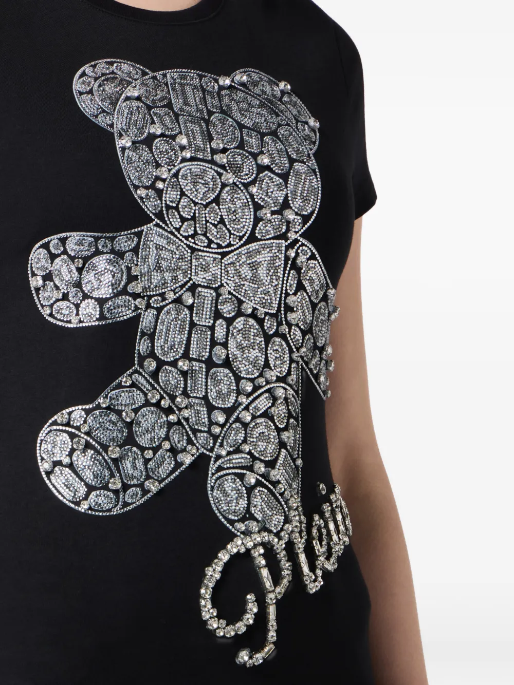 Philipp Plein Verfraaid T-shirt met korte mouwen Zwart