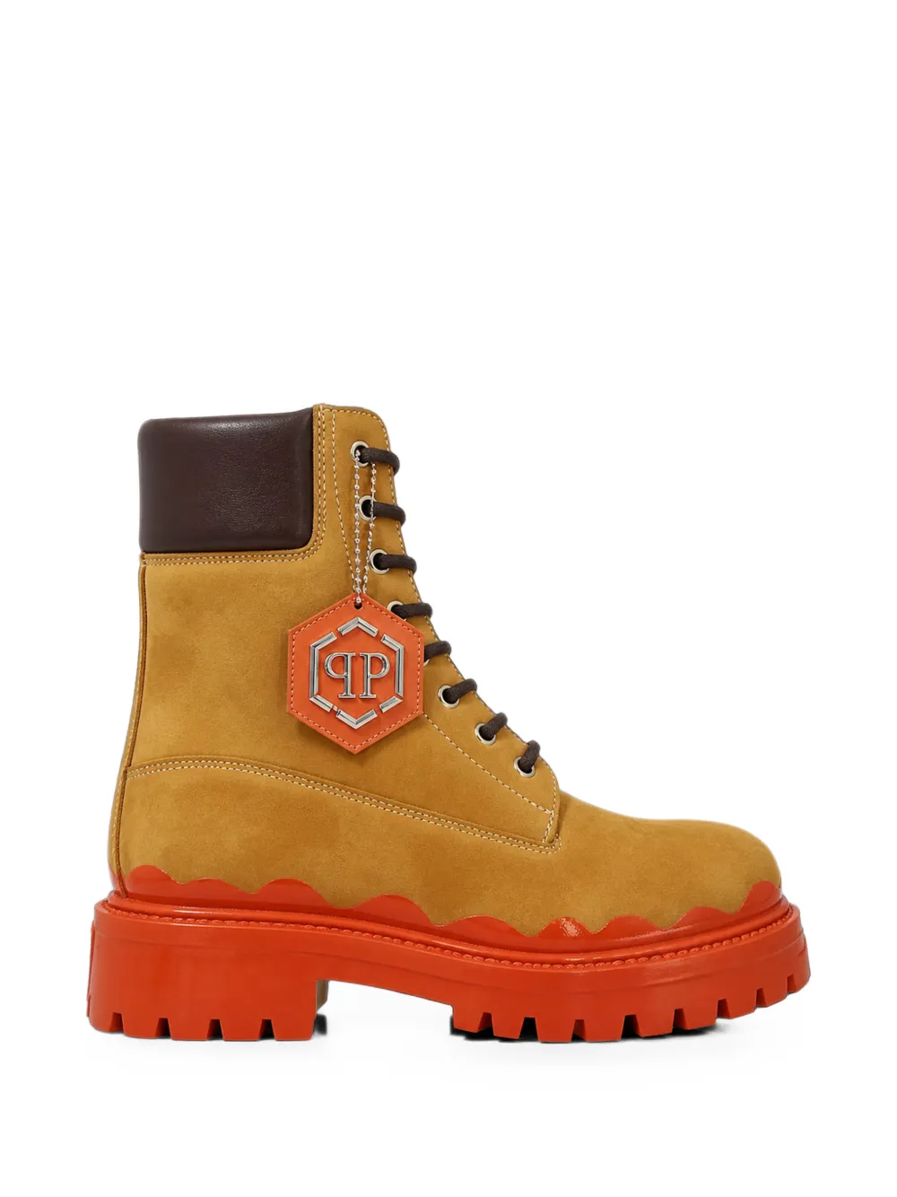 Philipp Plein nabuk lace-up boots immersed - Toni neutri