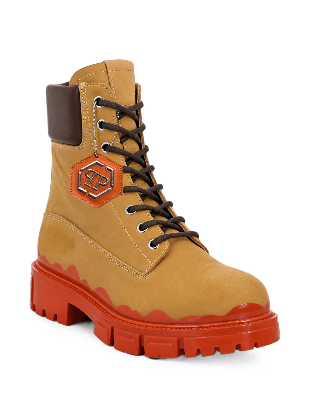 Philipp Plein nabuk lace-up boots immersed Beige