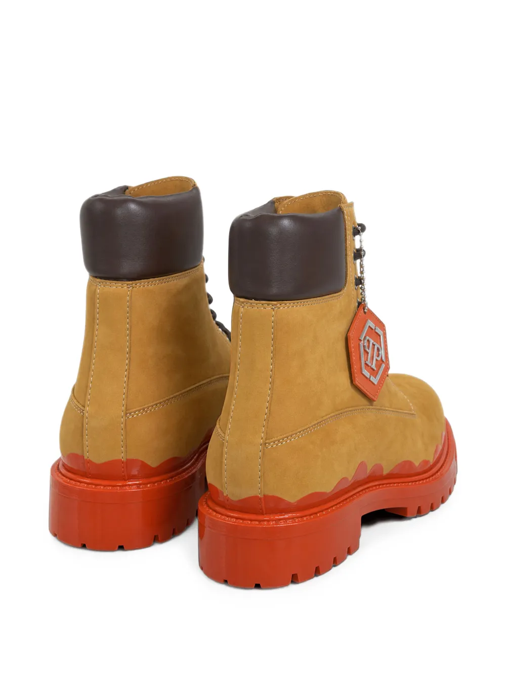 Philipp Plein nabuk lace-up boots immersed Beige