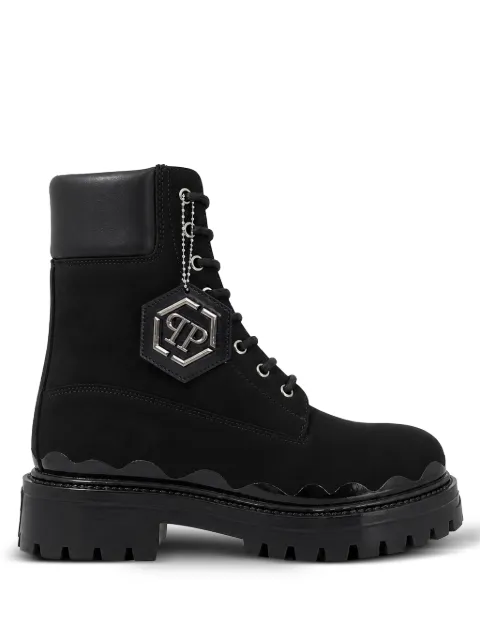 Philipp Plein nabuk lace-up boots immersed