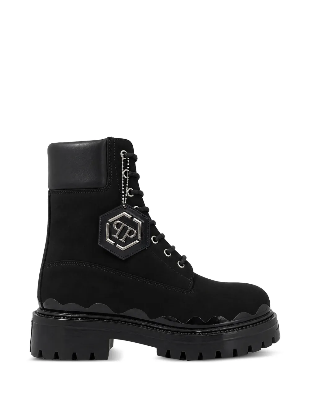 Philipp Plein nabuk lace-up boots immersed - Nero