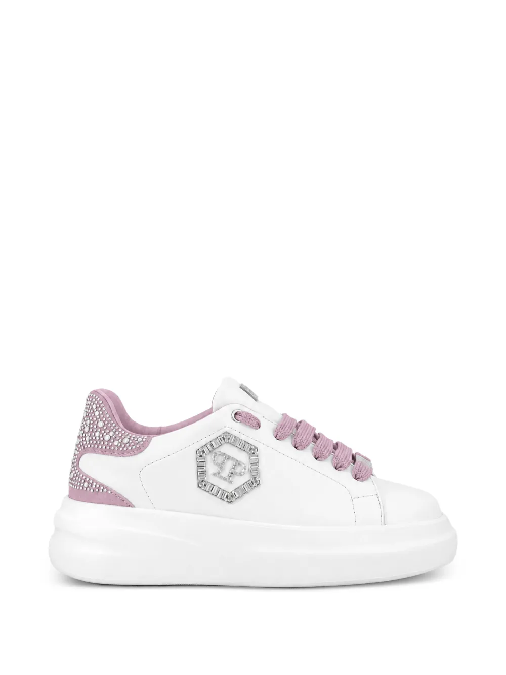 Philipp Plein baskets Megastar Strass - Blanc