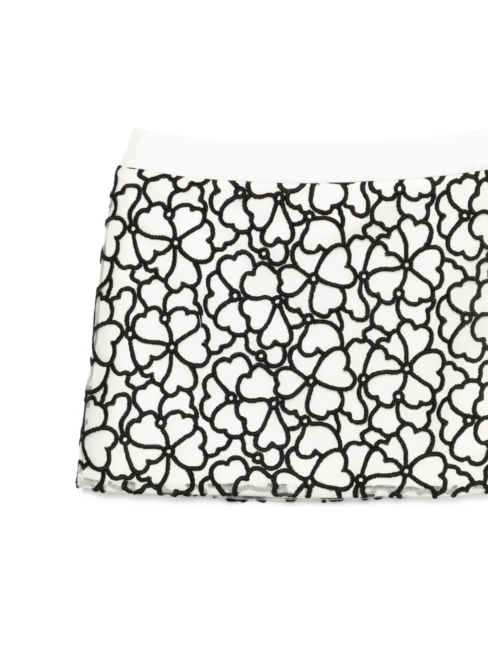  Simonetta Jupe à Fleurs - Blanc 