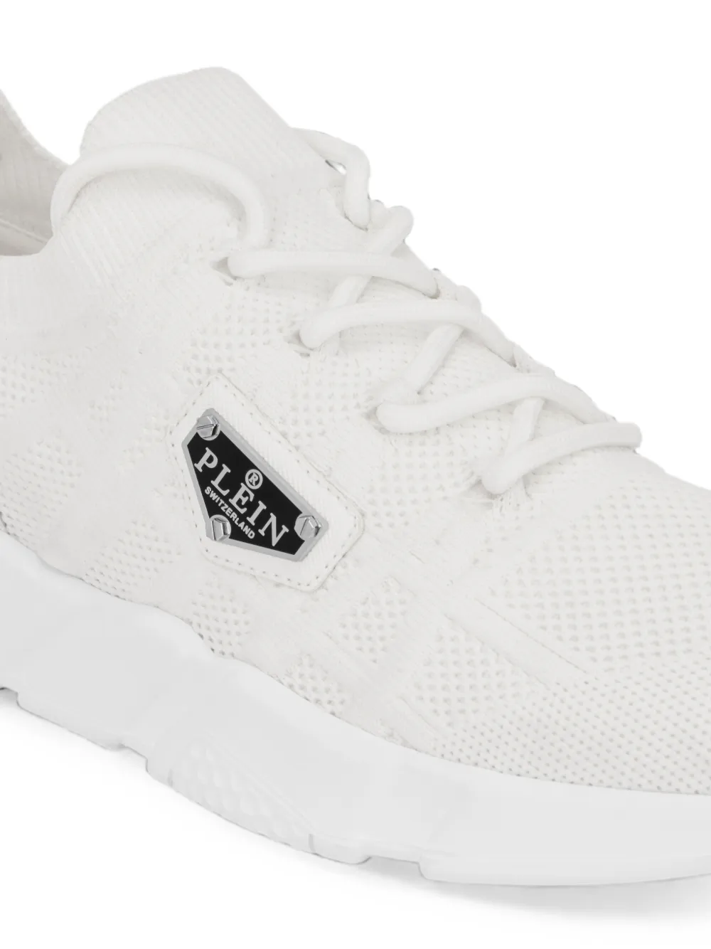 Philipp Plein Runner Sock Triangle-Placca sneakers Wit