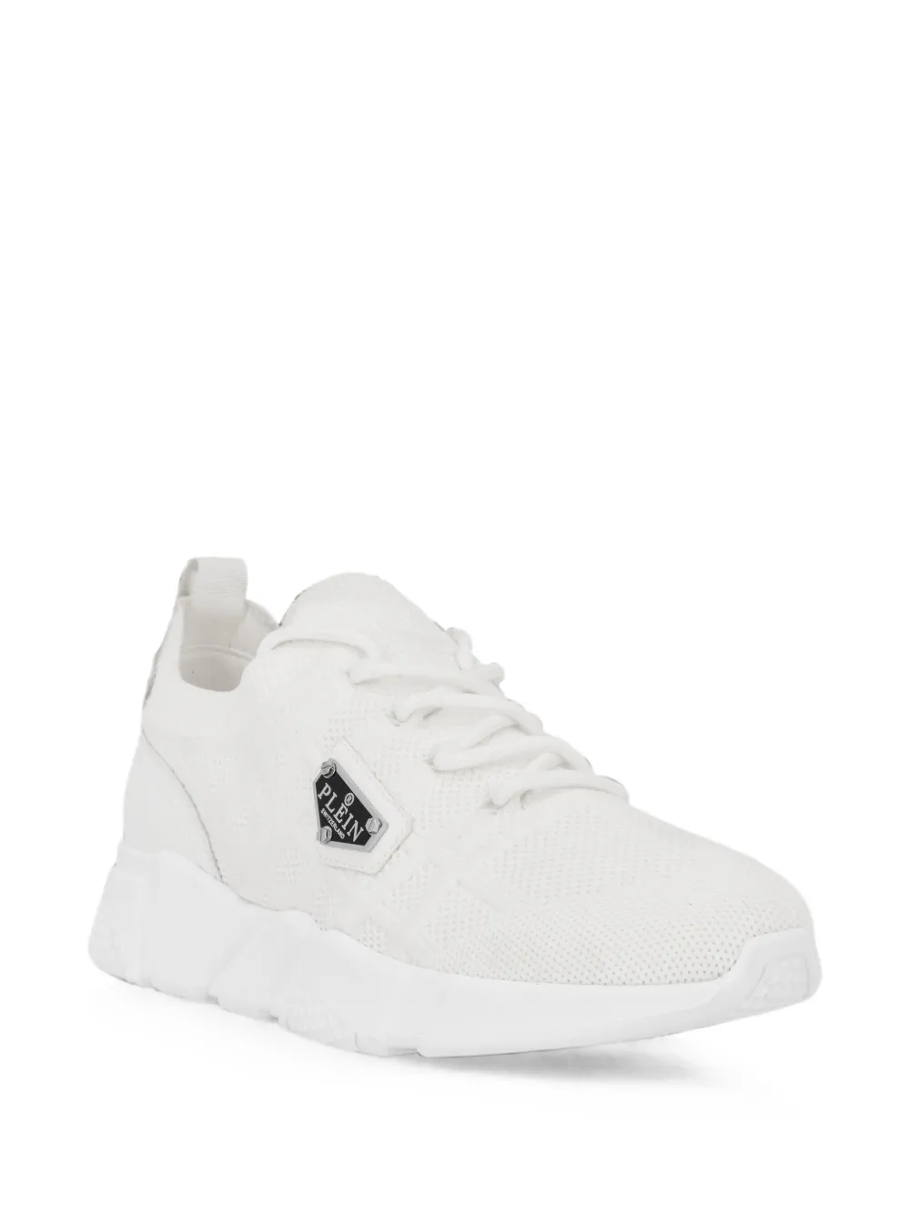 Philipp Plein Runner Sock Triangle-Placca sneakers Wit