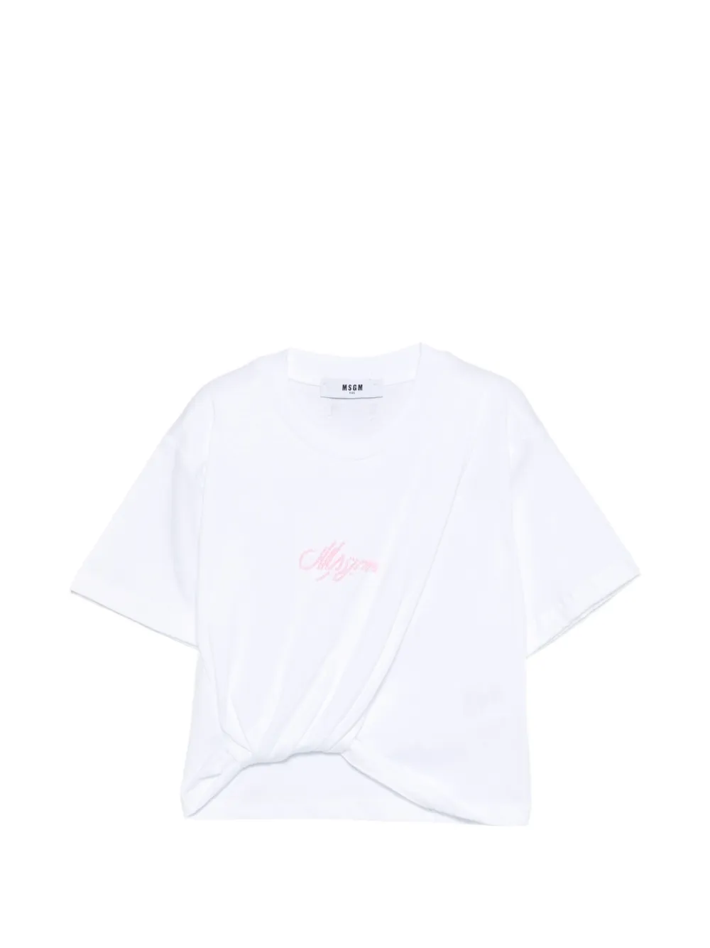 MSGM Kids knot-detail T-shirt - Bianco