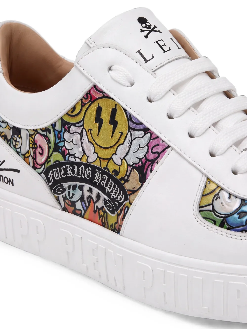 Philipp Plein Mirror Smile graphic-print sneakers Wit