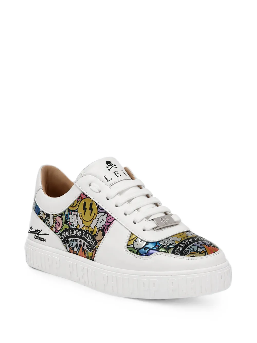 Philipp Plein Mirror Smile graphic-print sneakers Wit