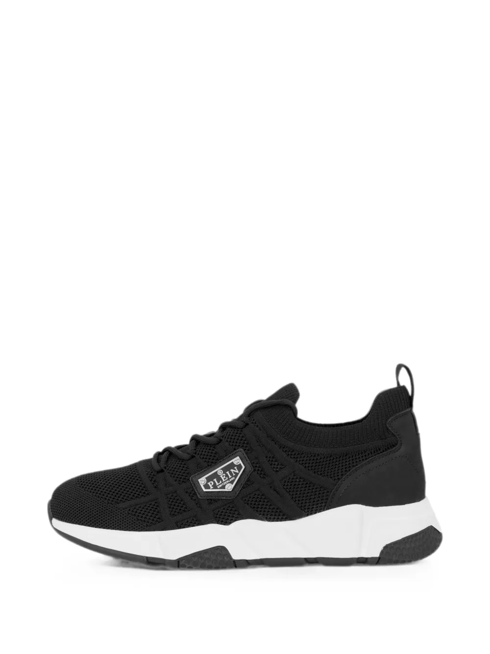 Philipp Plein Runner Sock Triangle Placca sneakers Zwart