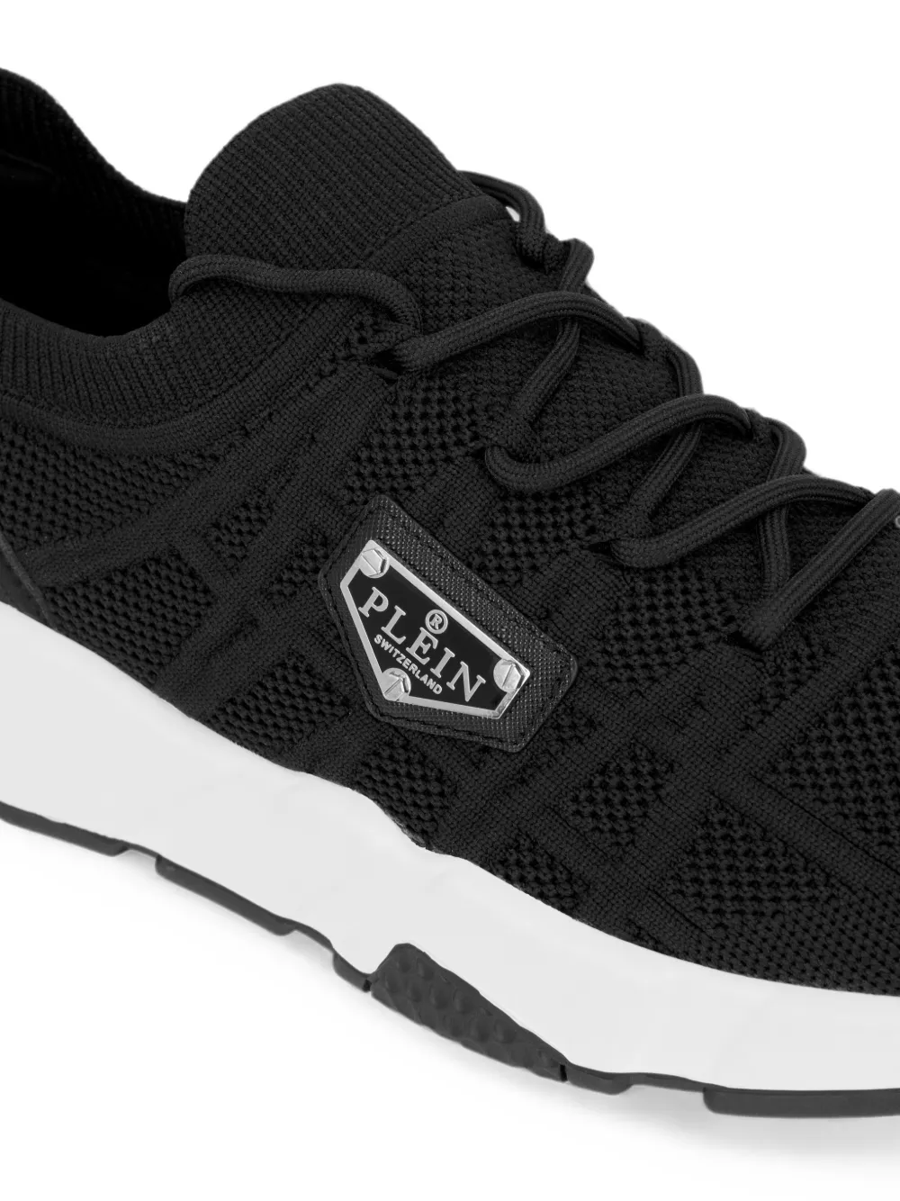 Philipp Plein Runner Sock Triangle Placca sneakers Zwart