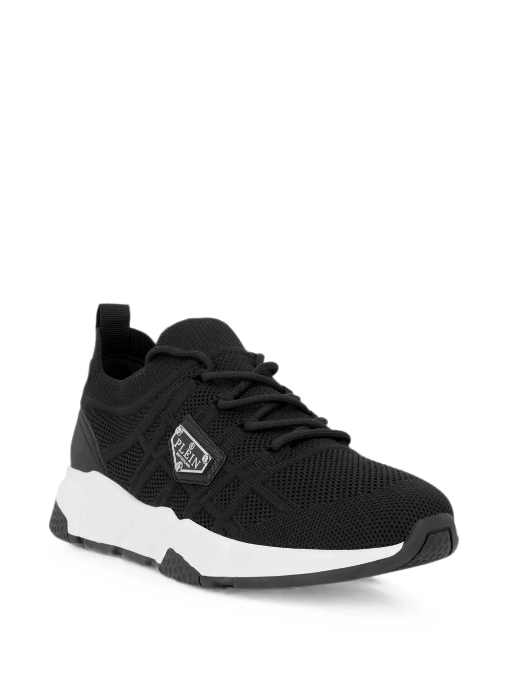 Philipp Plein Runner Sock Triangle Placca sneakers Zwart