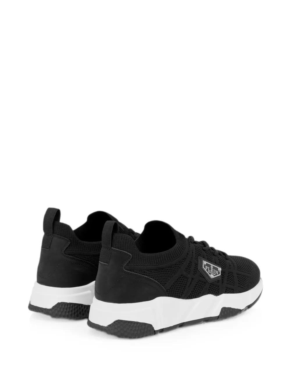 Philipp Plein Runner Sock Triangle Placca sneakers Zwart