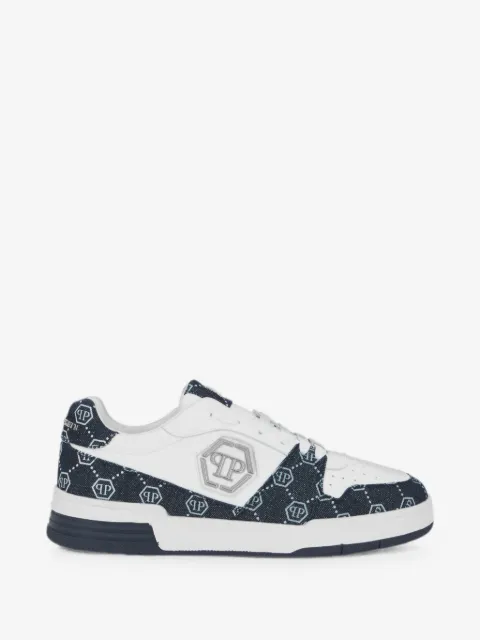 Philipp Plein low-top P-Force sneakers i denim med monogram