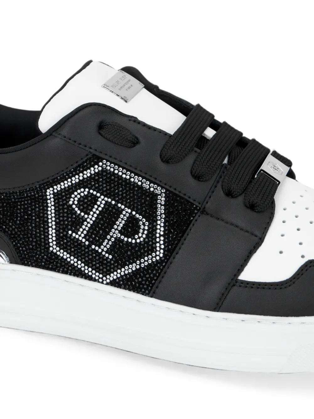 Philipp Plein Crystal Hexagon low-top sneakers Zwart