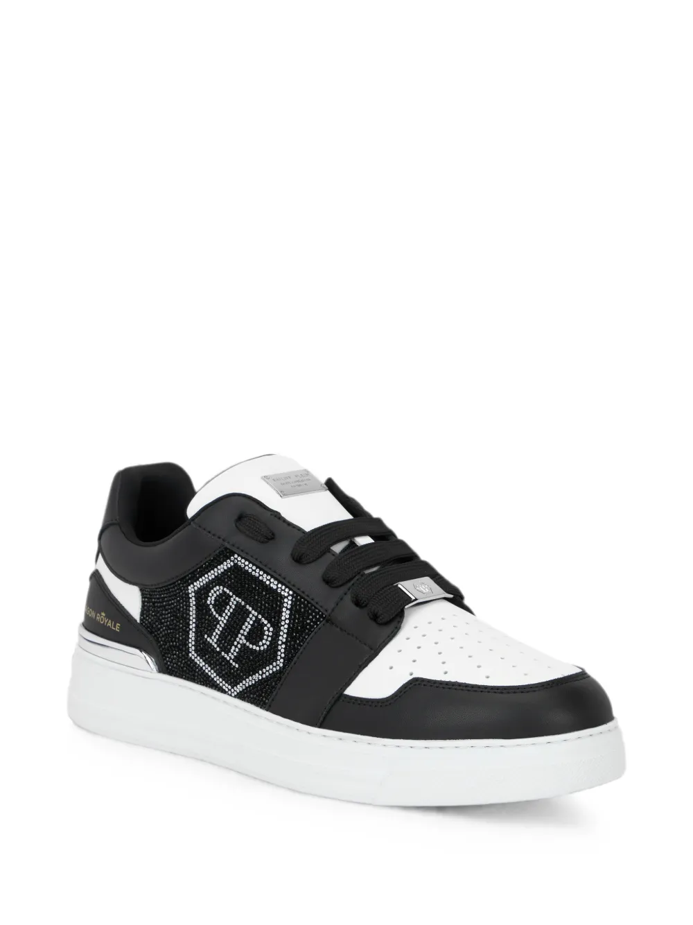 Philipp Plein Crystal Hexagon low-top sneakers Zwart