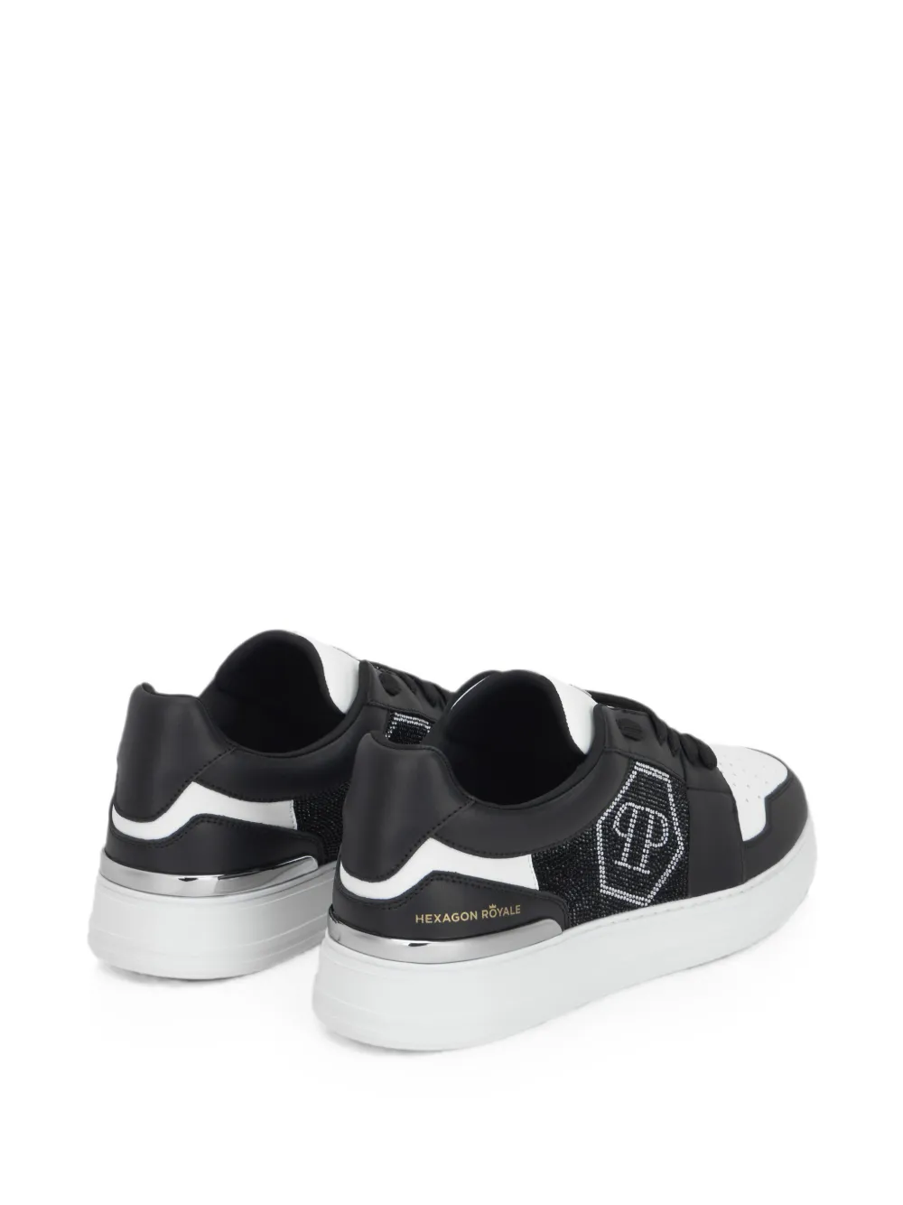 Philipp Plein Crystal Hexagon low-top sneakers Zwart