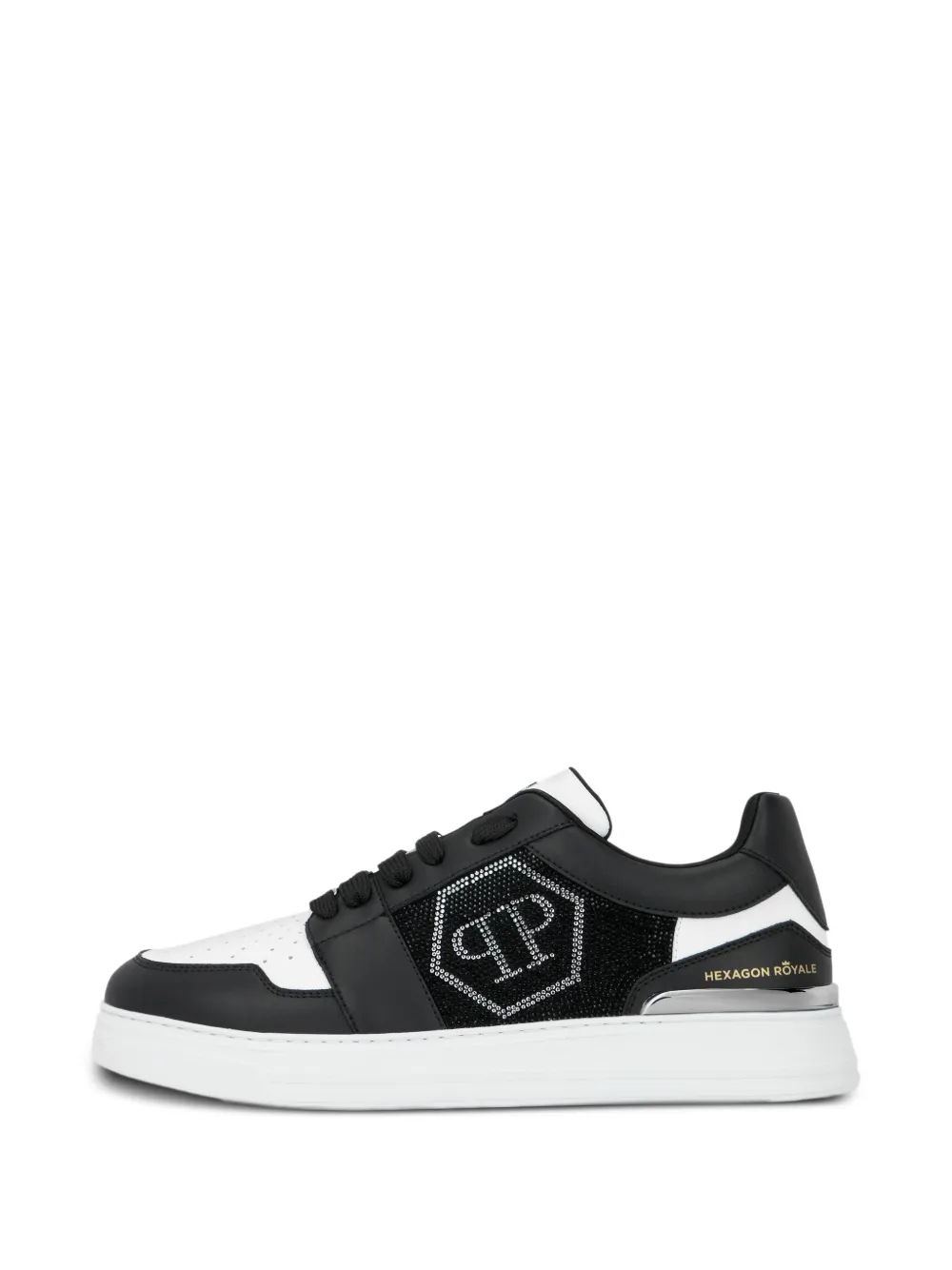 Philipp Plein Crystal Hexagon low-top sneakers Zwart
